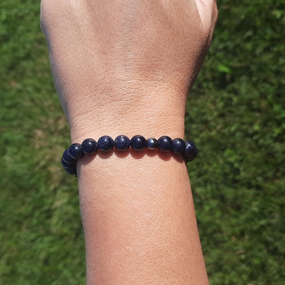 Blue goldstone 8mm bracelet - Picture 3 of 4